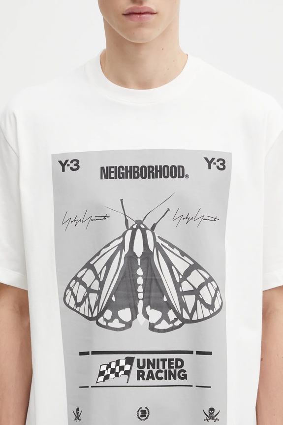 Хлопковая футболка Y-3 x Neighborhood Graphic белый JX7437