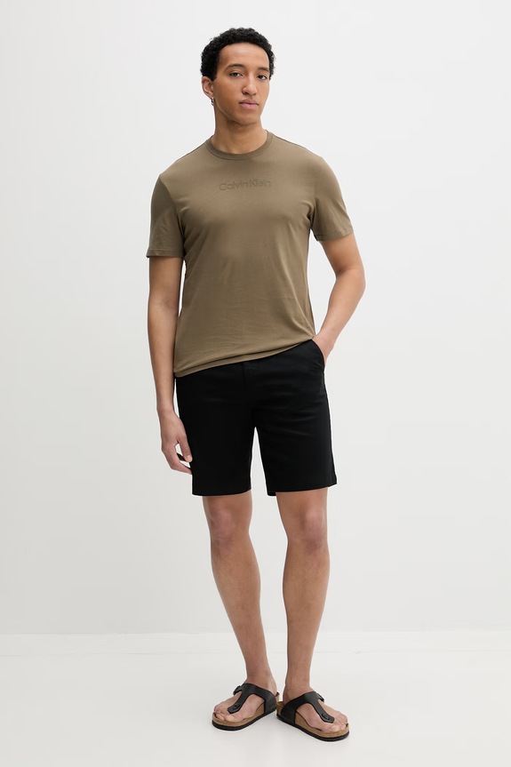 Calvin Klein maglietta basic da uomo in cotone LV04LD230G verde SS26