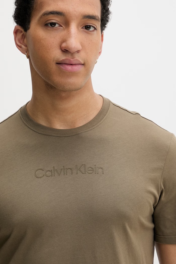 Calvin Klein maglietta basic da uomo in cotone verde LV04LD230G