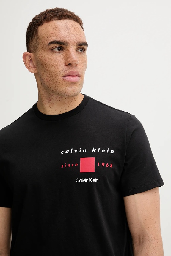 Bavlnené tričko Calvin Klein čierna LV04RD817G
