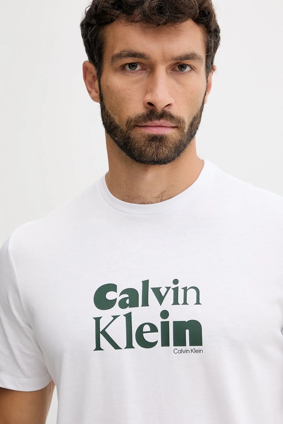 Oblečení Bavlněné tričko Calvin Klein LV04RD820G bílá