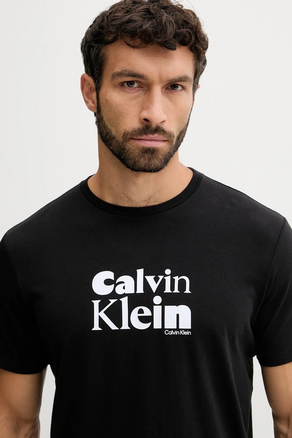 Oblečení Bavlněné tričko Calvin Klein LV04RD820G černá