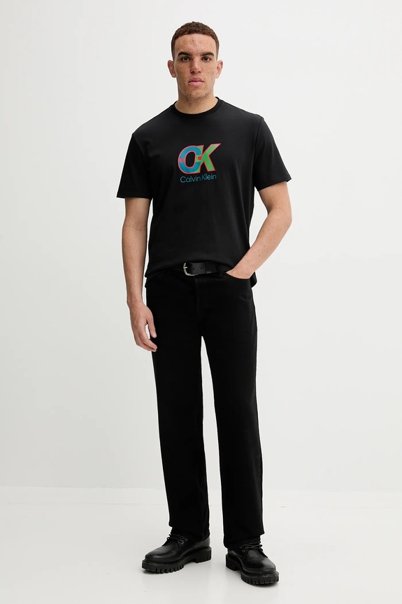 Calvin Klein tricou din bumbac LV04RD821G negru AW25