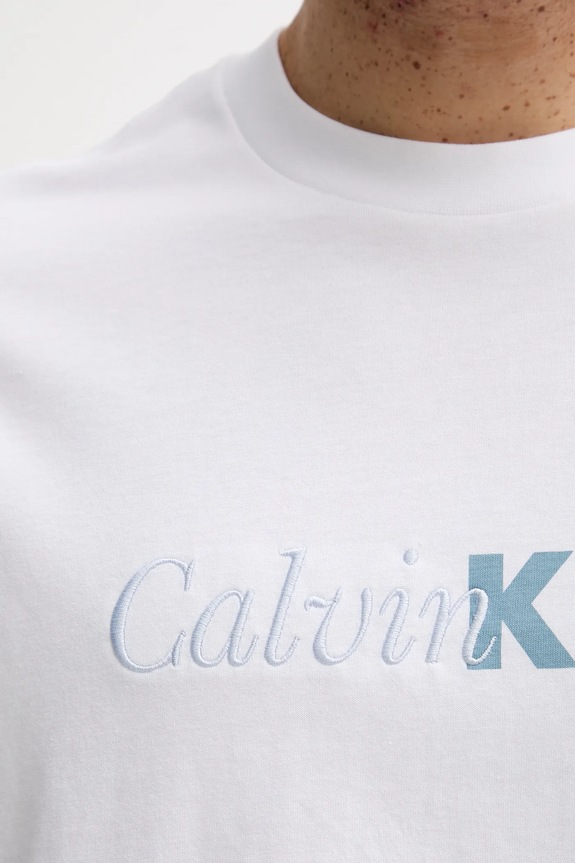 Calvin Klein tricou din bumbac LV04RD822G alb