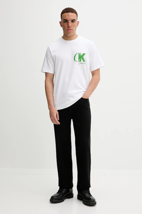 Calvin Klein t-shirt bawełniany LV04RD823G biały AW25