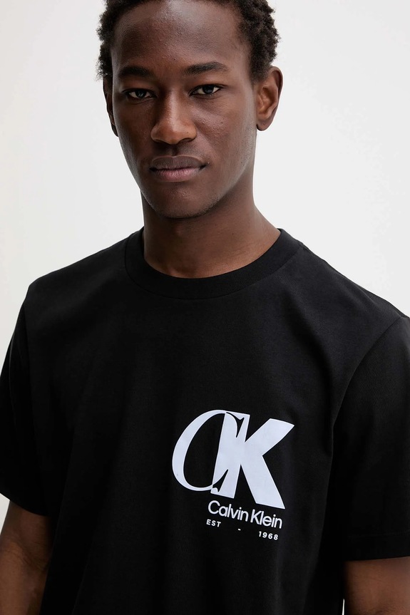 Bavlnené tričko Calvin Klein čierna LV04RD823G