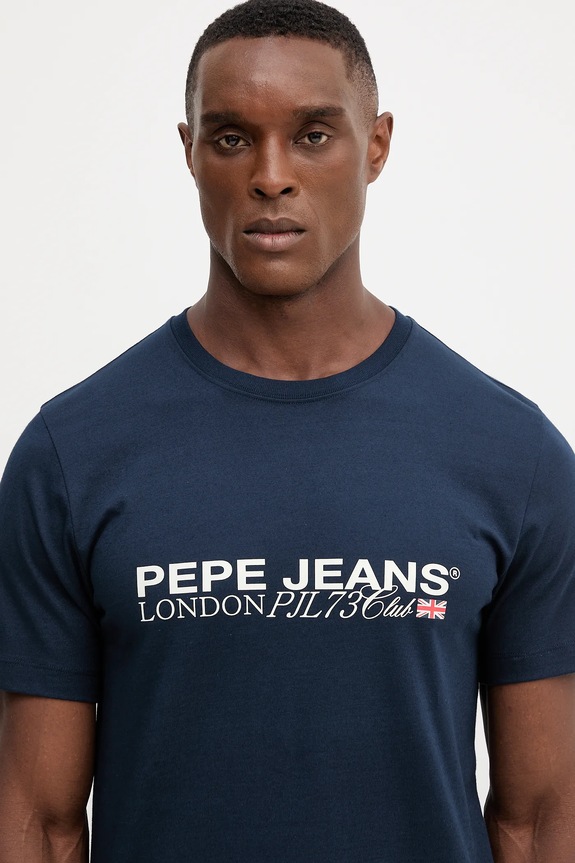 Pepe Jeans pamut póló sötétkék PM5010104
