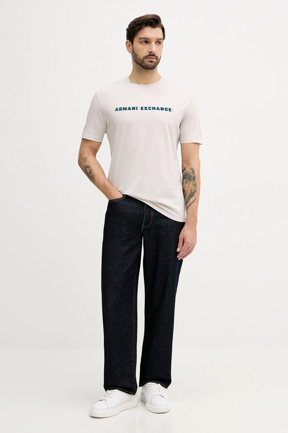 Armani Exchange pamut póló XM001458.AF10364 bézs AW25