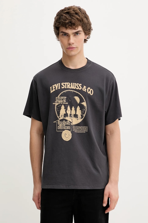 Levi's t-shirt bawełniany nadruk szary 87373.0257