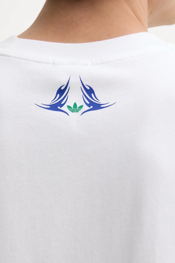 adidas Originals t-shirt bawełniany Distressed Oversized Te JW0207 biały