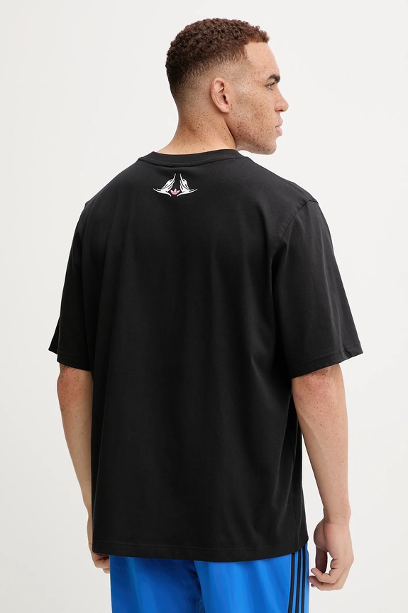 Oblečenie Bavlnené tričko adidas Originals Distressed Oversized Te JW0208 čierna