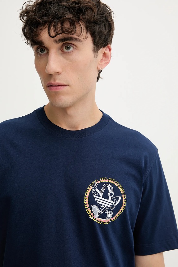 Bavlněné tričko adidas Originals Trefoil Series Loose Tee námořnická modř JW3016