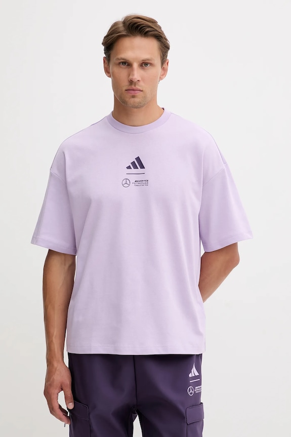 Tričko adidas x Mercedes kulatý fialová JX8811