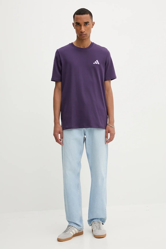 Bavlněné tričko adidas x Mercedes JX8814 fialová AW25