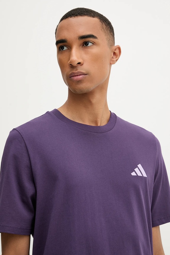 Bavlněné tričko adidas x Mercedes fialová JX8814