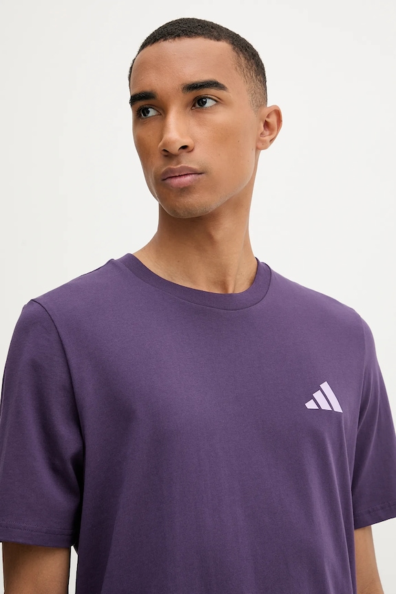 Bavlněné tričko adidas x Mercedes fialová JX8814