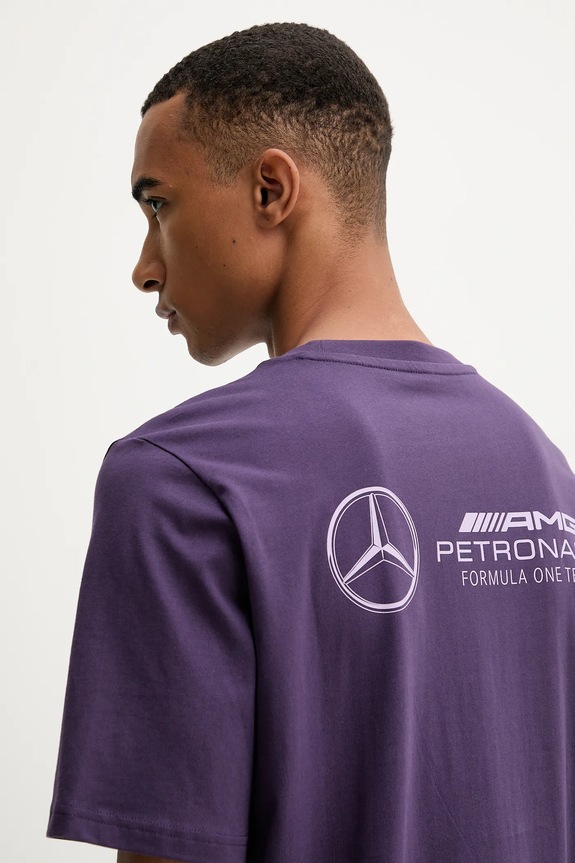 Bavlněné tričko adidas x Mercedes JX8814 fialová
