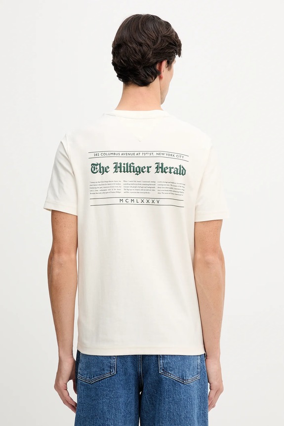 Odzież Tommy Hilfiger t-shirt bawełniany MW0MW40008 beżowy