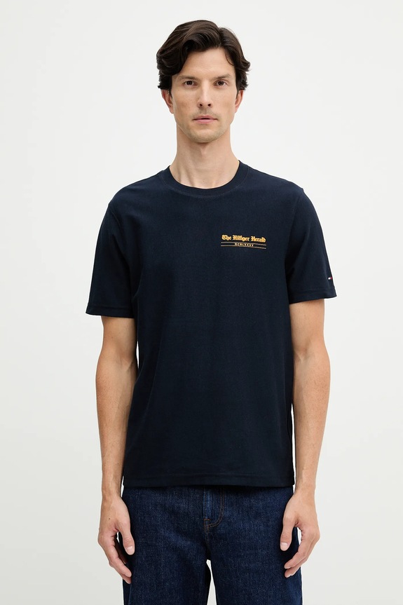 Odzież Tommy Hilfiger t-shirt bawełniany MW0MW40008 granatowy