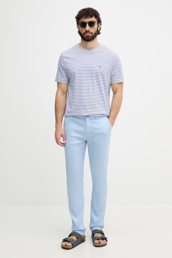 Tommy Hilfiger tričko pánske bavlnené MW0MW40923 modrá SS26