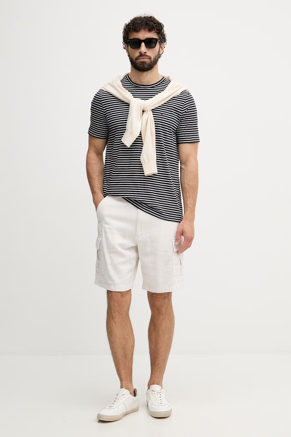 Tommy Hilfiger tričko pánske bavlnené MW0MW40923 tmavomodrá SS26