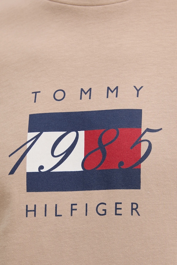 Tommy Hilfiger t-shirt bawełniany MW0MW41338 beżowy