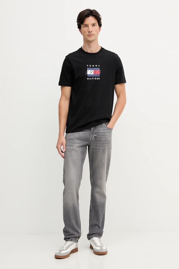 Tommy Hilfiger t-shirt bawełniany MW0MW41338 czarny AW25