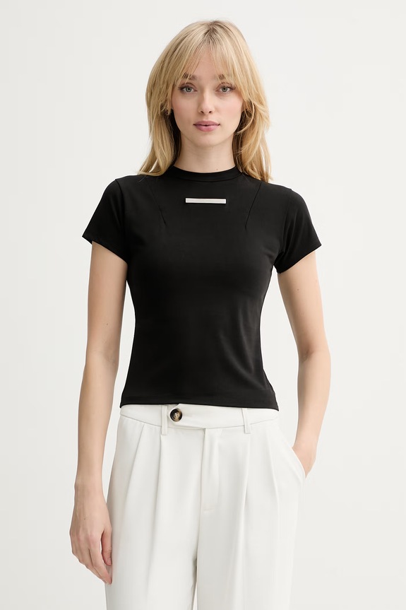 Tričko Heliot Emil slim černá AW25.W.13.087.BLK01