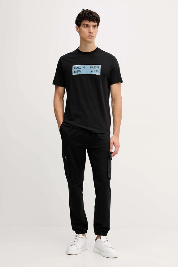 Βαμβακερό μπλουζάκι Calvin Klein Jeans LV04RD816G μαύρο AW25