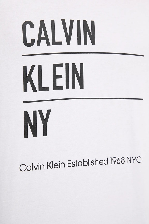 Βαμβακερό μπλουζάκι Calvin Klein Jeans LV04RD818G λευκό