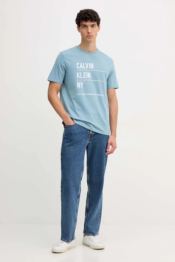 Βαμβακερό μπλουζάκι Calvin Klein Jeans LV04RD818G μπλε AW25