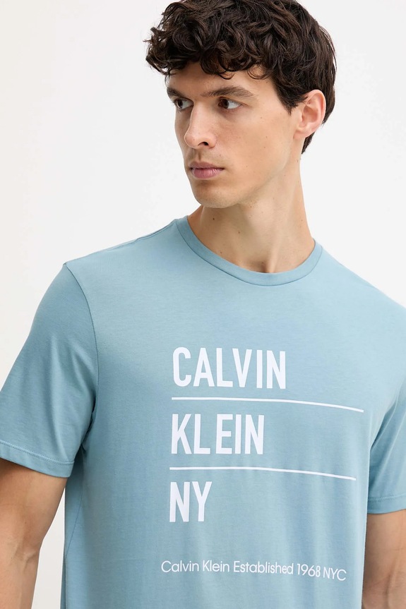 Βαμβακερό μπλουζάκι Calvin Klein Jeans μπλε LV04RD818G