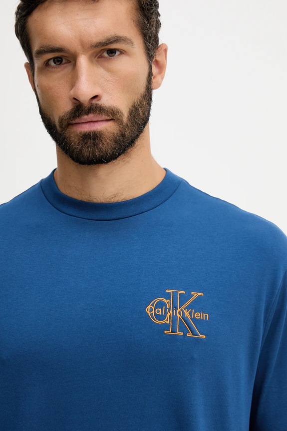 Ρούχα Βαμβακερό μπλουζάκι Calvin Klein Jeans LV04RC856G μπλε