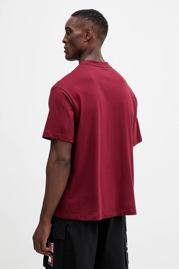 Ρούχα Βαμβακερό μπλουζάκι Calvin Klein Jeans LV04RC856G μπορντό