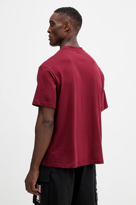 Ρούχα Βαμβακερό μπλουζάκι Calvin Klein Jeans LV04RC856G μπορντό