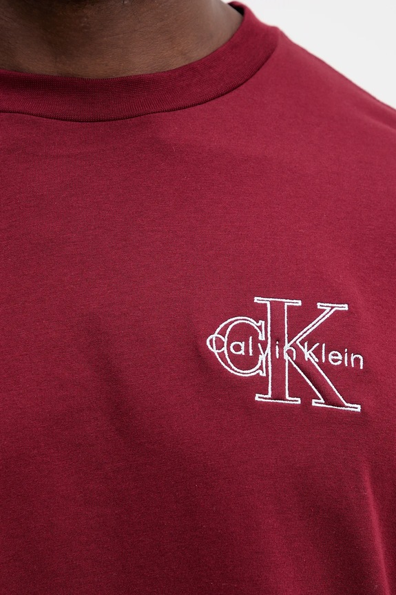 Βαμβακερό μπλουζάκι Calvin Klein Jeans LV04RC856G μπορντό