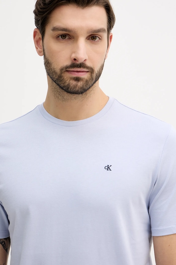 Calvin Klein Jeans t-shirt da uomo in cotone blu LV04RD254G