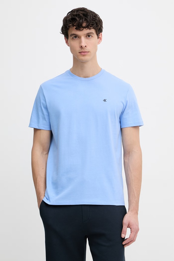Calvin Klein Jeans tricou bărbătesc din bumbac albastru LV04RD254G