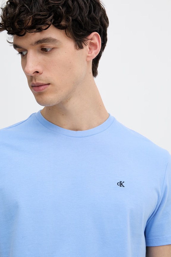 Calvin Klein Jeans tricou bărbătesc din bumbac albastru LV04RD254G