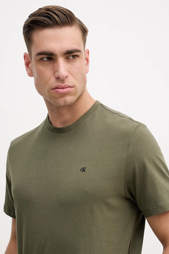 Calvin Klein Jeans t-shirt Ανδρικό βαμβακερό πράσινο LV04RD254G