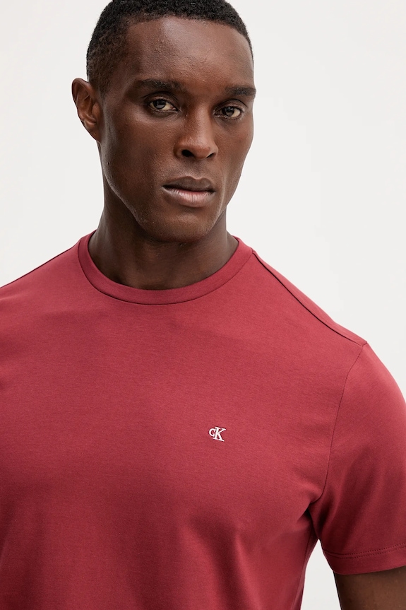 Calvin Klein Jeans T-shirt da uomo in cotone rosso LV04RD254G