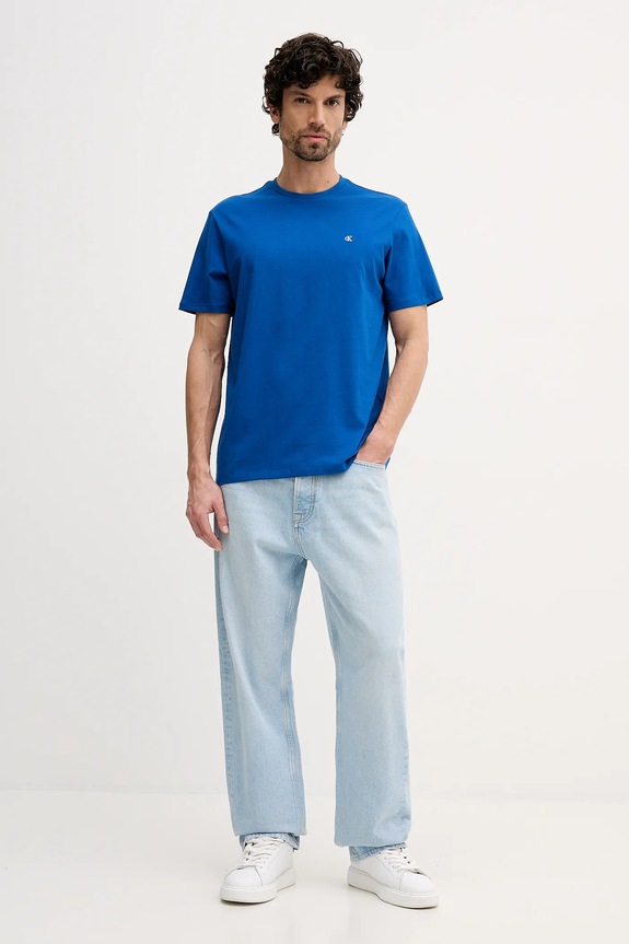 Calvin Klein Jeans tričko pánske bavlnené LV04RD254G modrá SS26