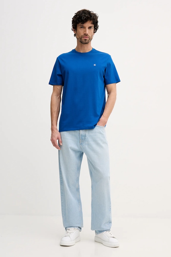 Calvin Klein Jeans tričko pánske bavlnené LV04RD254G modrá SS26