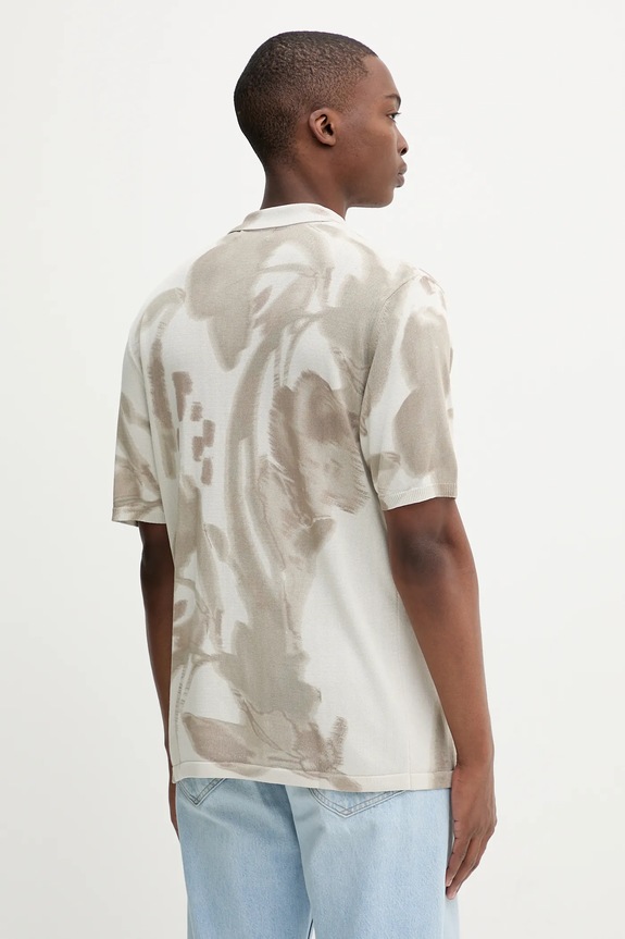 Polo majica Desigual FLOWER 25WMTF02 siva AW25