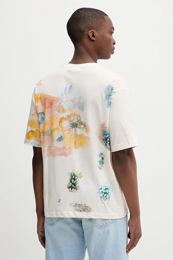 Ruházat Desigual pamut póló HELSINKI 25WMTK15 bézs