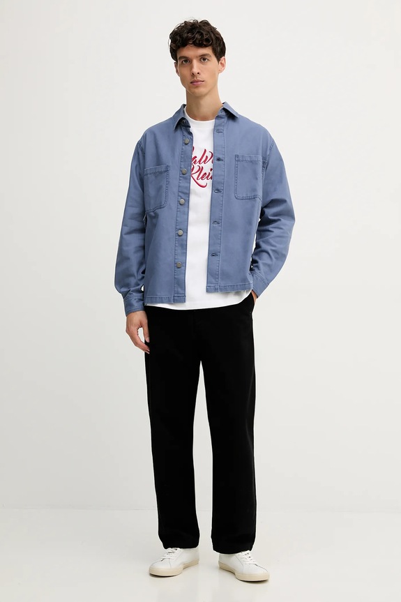 Βαμβακερό μπλουζάκι Calvin Klein Jeans LV04RD801G λευκό AW25