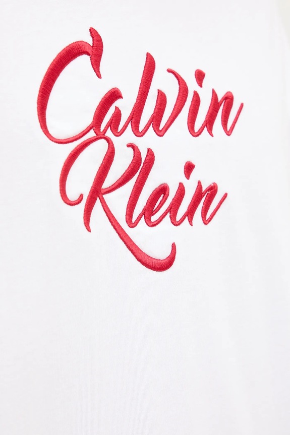 Βαμβακερό μπλουζάκι Calvin Klein Jeans LV04RD801G λευκό