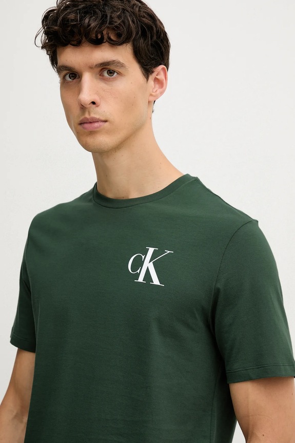 Βαμβακερό μπλουζάκι Calvin Klein Jeans πράσινο LV04RD865G