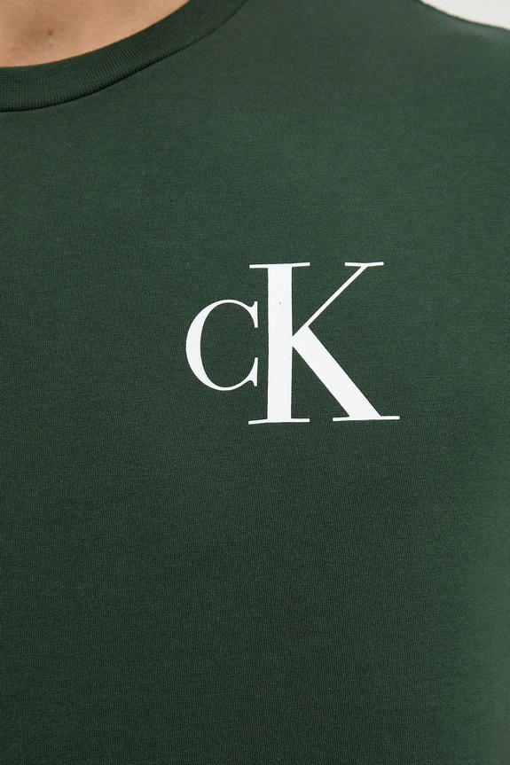 Βαμβακερό μπλουζάκι Calvin Klein Jeans LV04RD865G πράσινο