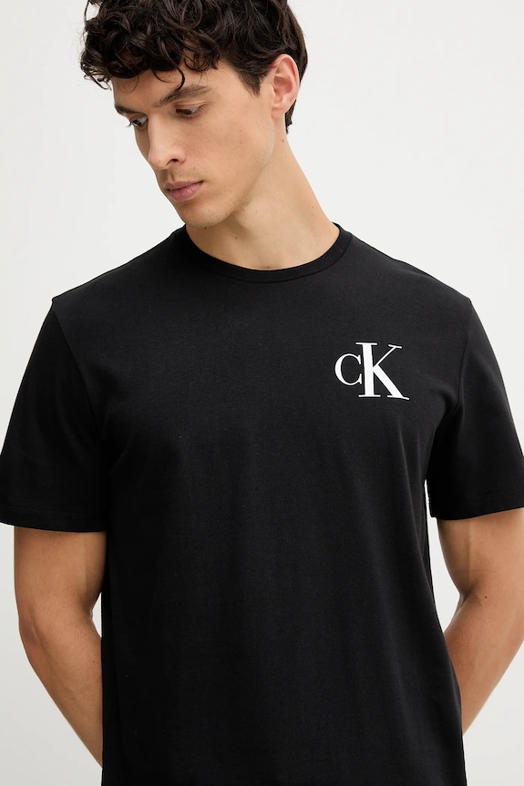 Βαμβακερό μπλουζάκι Calvin Klein Jeans μαύρο LV04RD865G